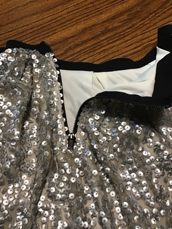 Women’s size medium Silver and Black Sequin Circle Skirt - Festive Flare - Picture 6 of 9